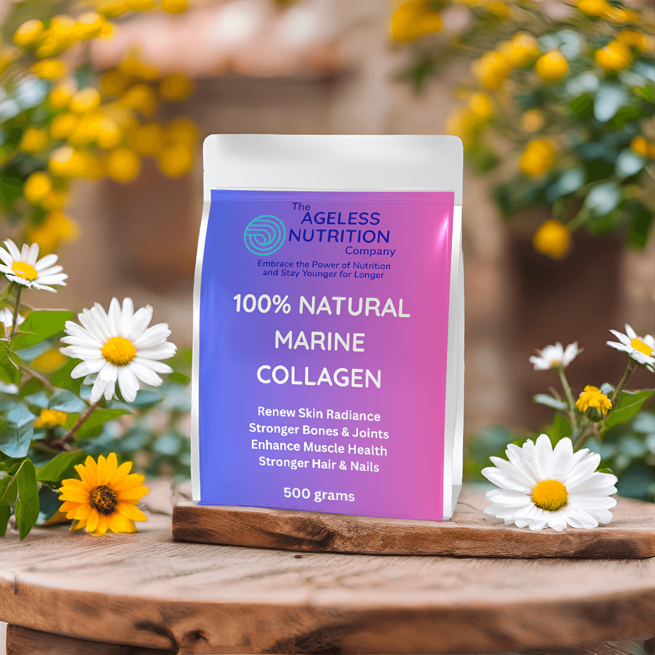 The Ageless Nutrition Co. 100% natural marine collagen for joint and skin health